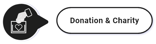 Throughout Donation & charity Industry services